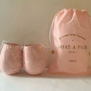 Odeme Blush Silicone Wine Glasses Duo